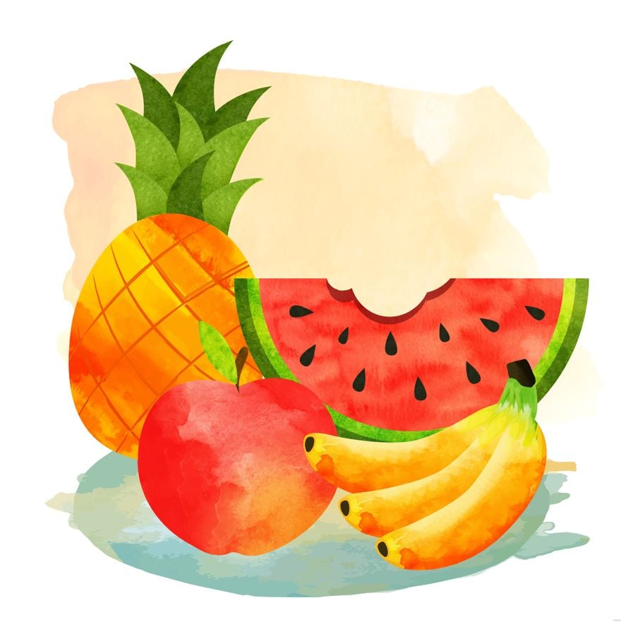 Fruits Watercolor Illustration in Illustrator, EPS, SVG, JPG, PNG