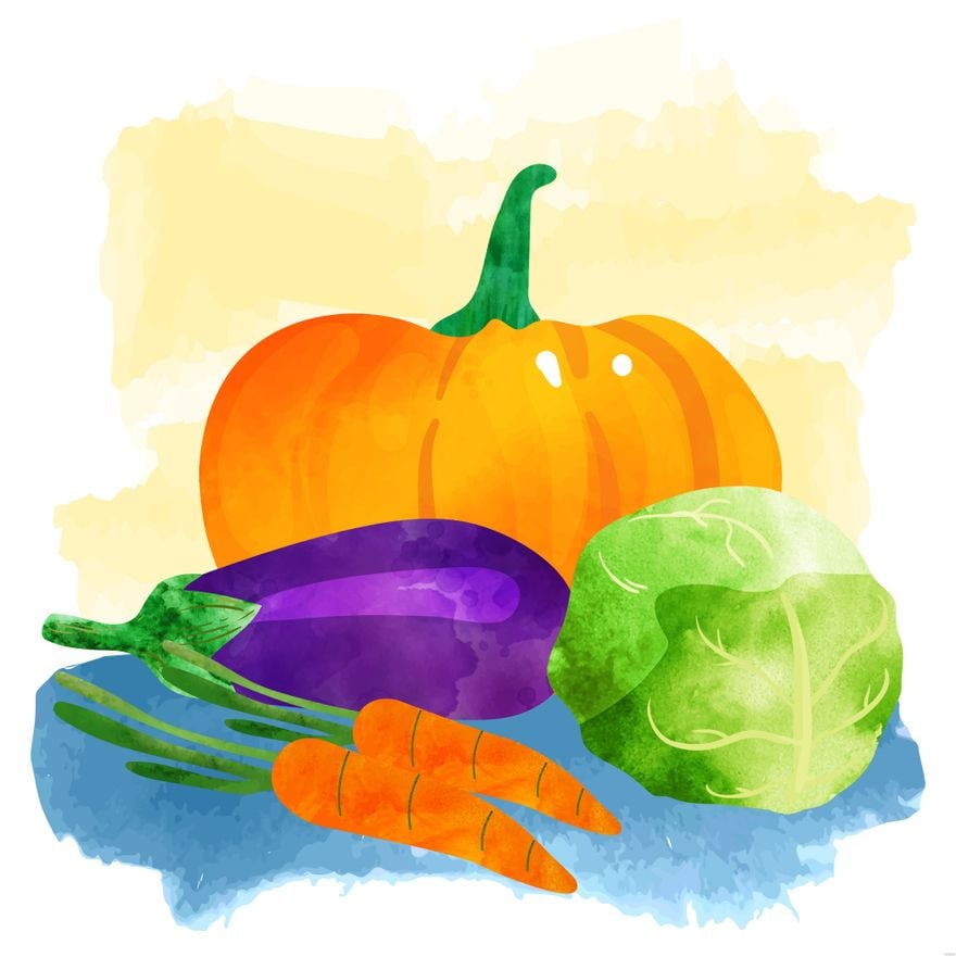 Vegetable Watercolor Illustration in Illustrator, EPS, SVG, JPG, PNG