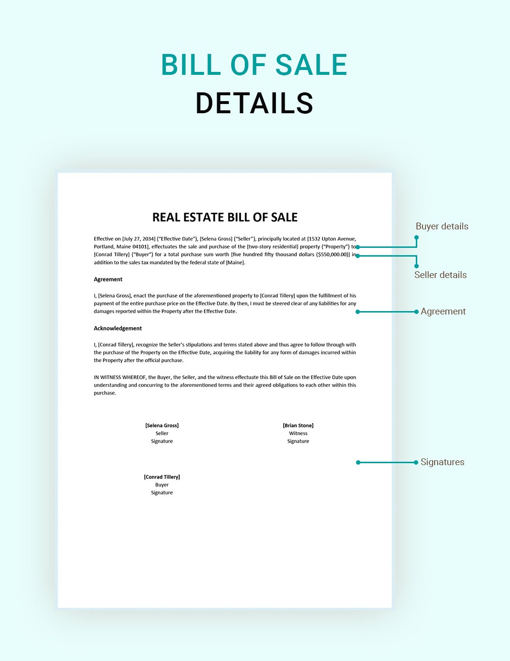 Real Estate Bill of Sale Template
