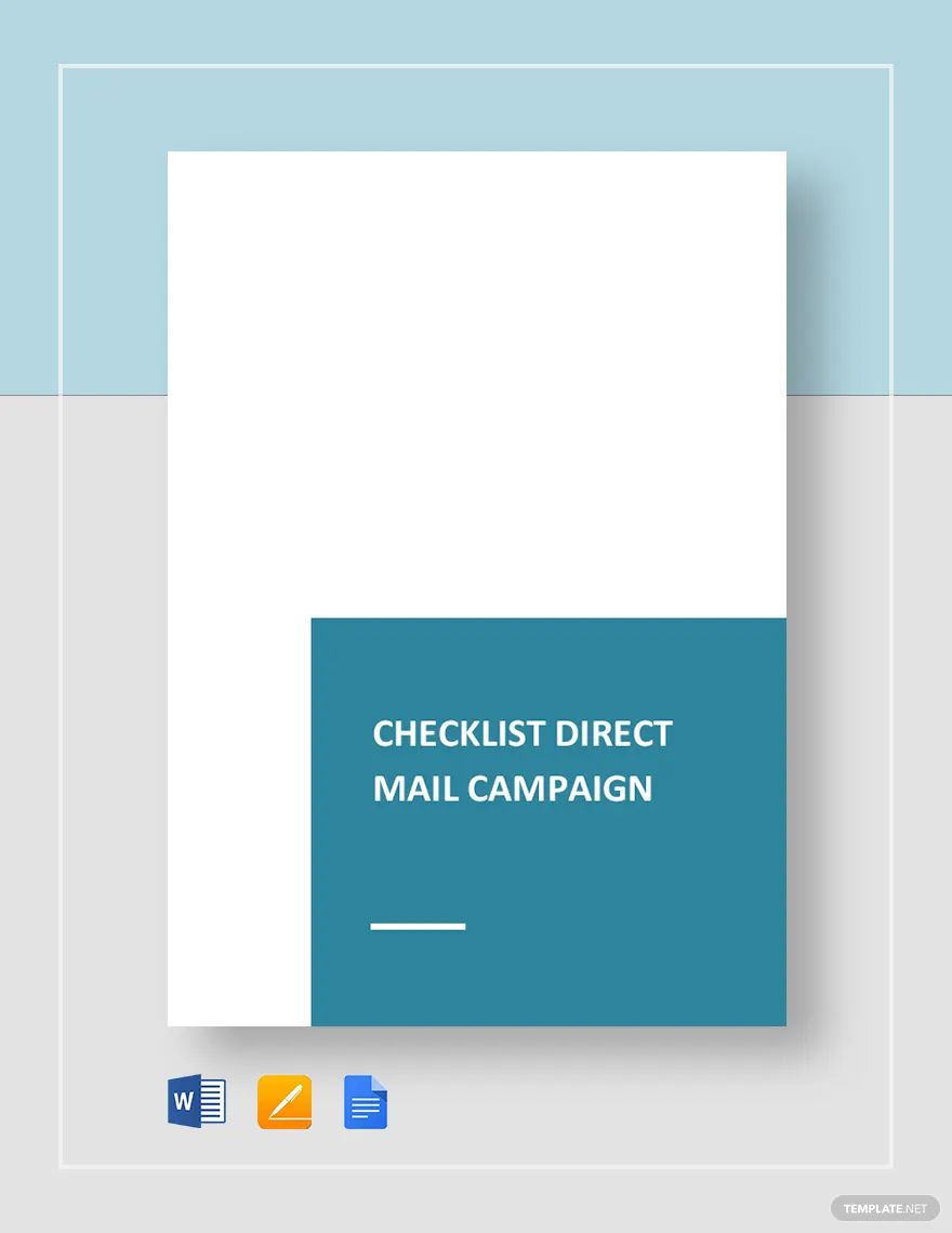 Free Checklist Direct Mail Campaign Template