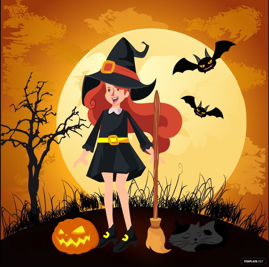 Halloween Costume Girl Vector in Illustrator, EPS, SVG, JPG, PNG