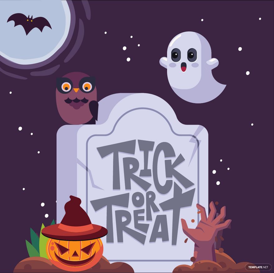 Free Halloween Trick or Treat Vector in Illustrator, EPS, SVG, JPG, PNG