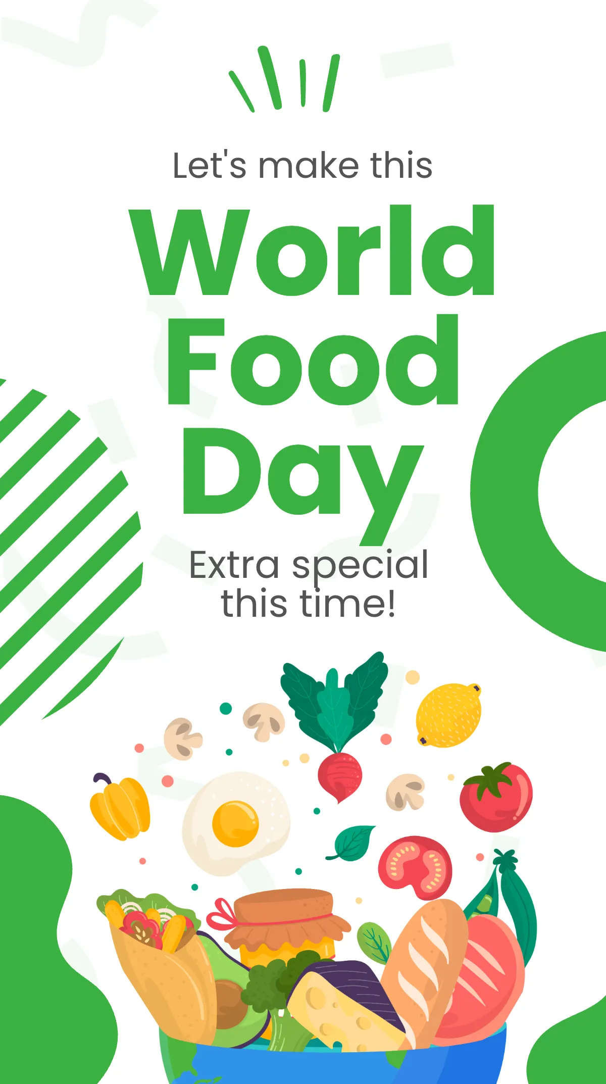 Free Simple World Food Day Instagram Story Template to Edit Online