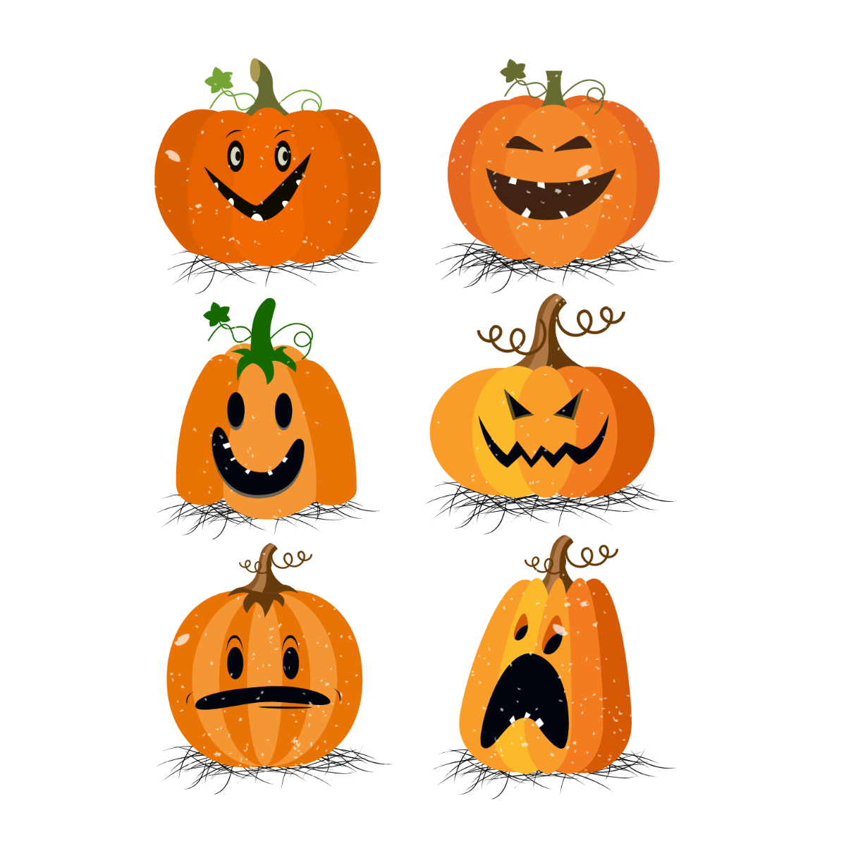 Decorative Halloween Pumpkin Vector Template