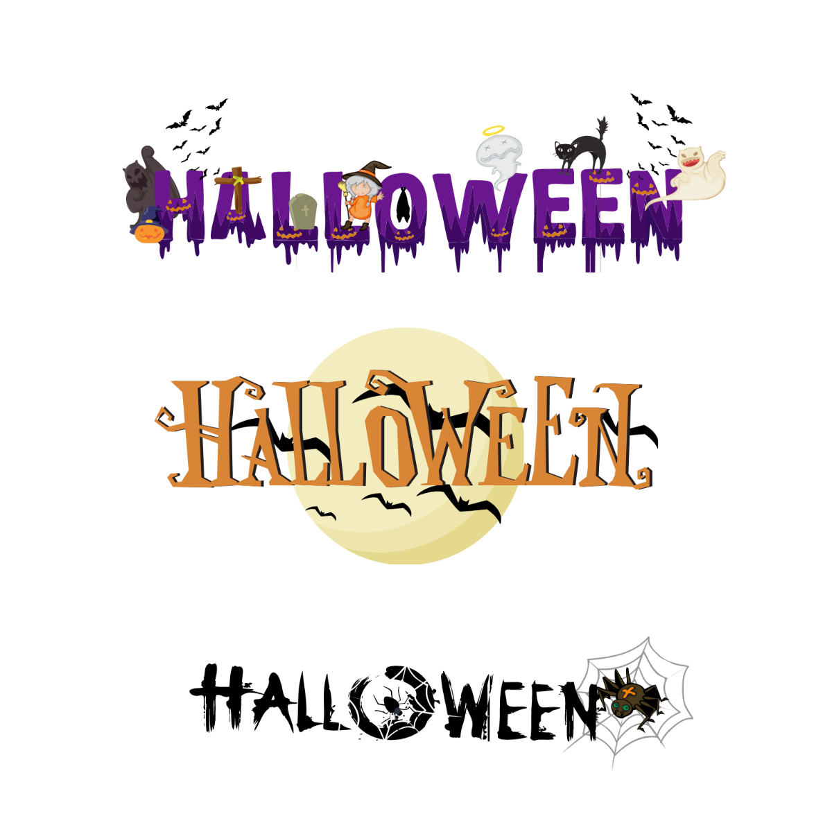 Halloween Font Vector Template