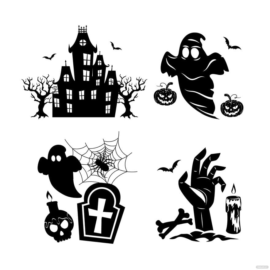 Black Halloween Vector in Illustrator, EPS, SVG, JPG, PNG