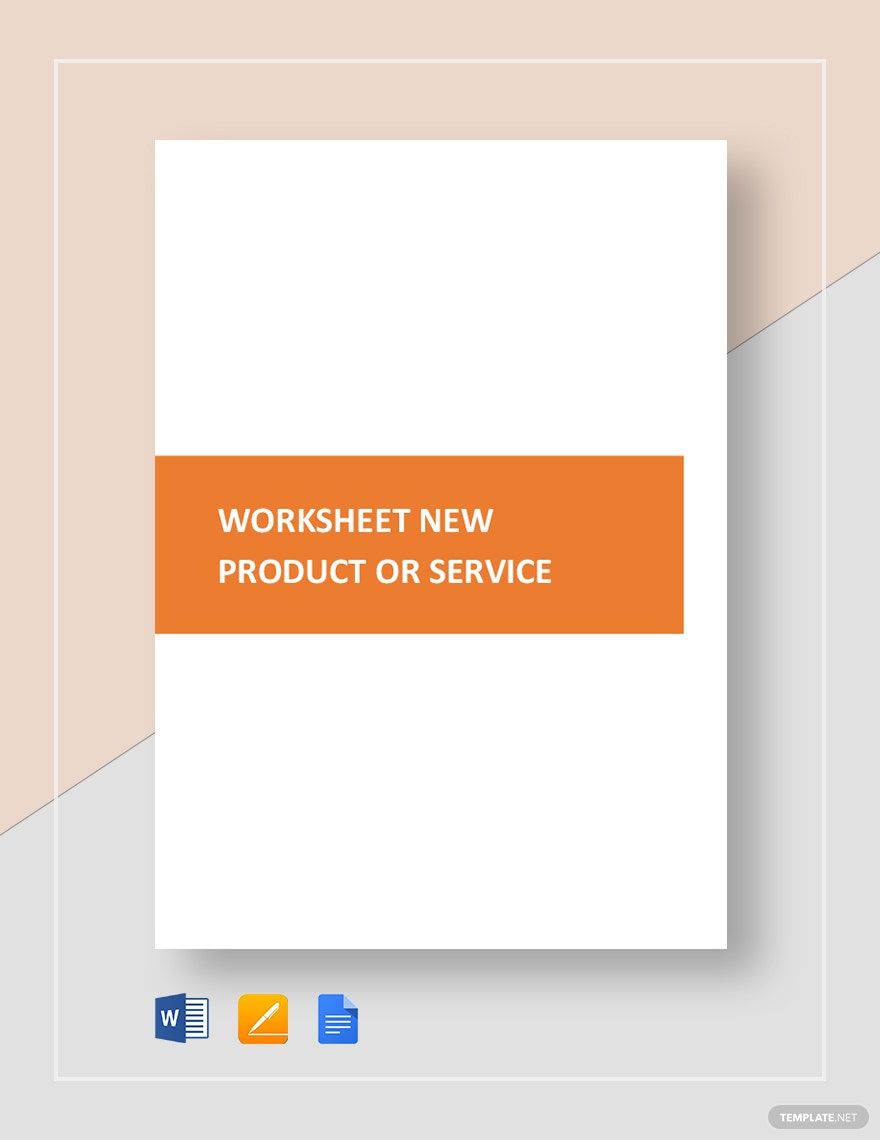 Worksheet New Product or Service Template