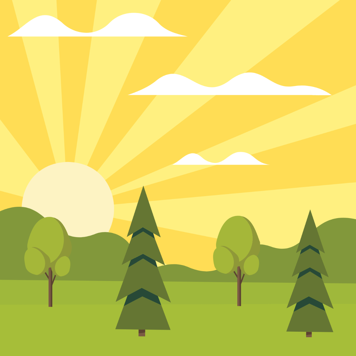 Morning Rays Vector Template