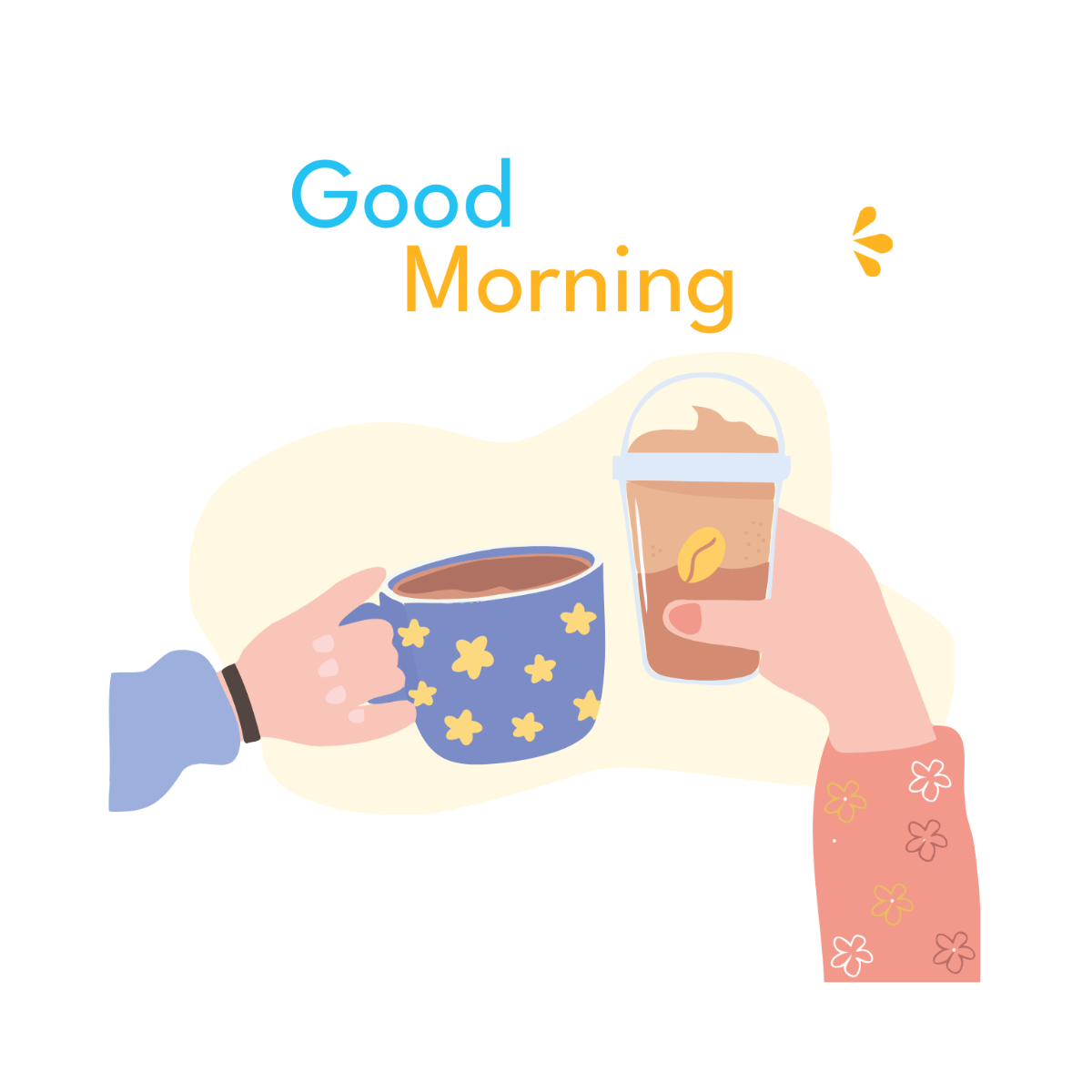 Good Morning Coffee Cup Vector Template