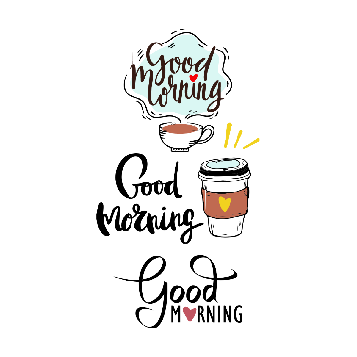 Good Morning Lettering Vector Template