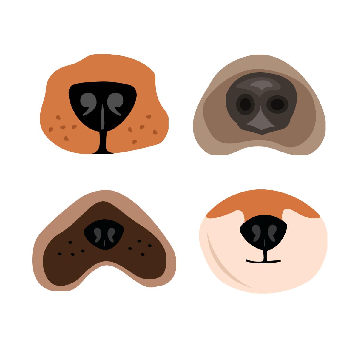 Dog Nose Vector Template