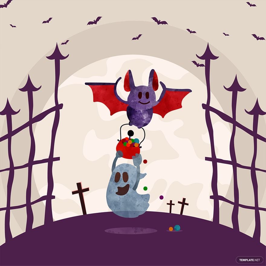 Free Watercolor Halloween Vector in Illustrator, EPS, SVG, JPG, PNG