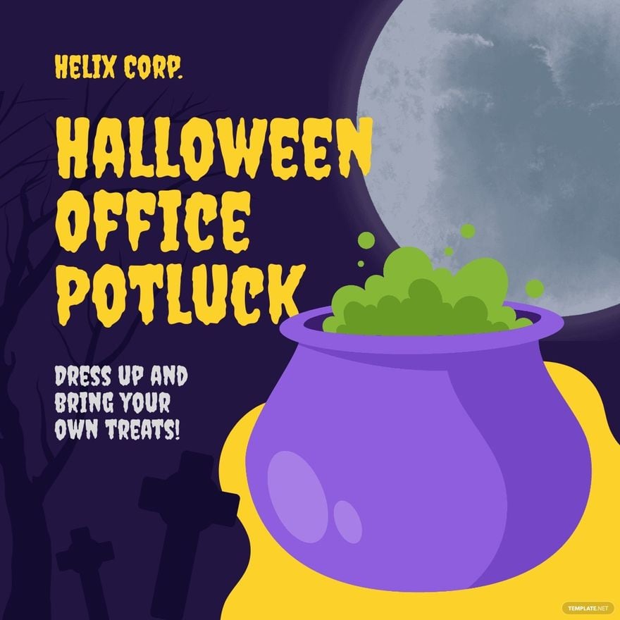 Free Halloween Potluck Linkedin Post Template