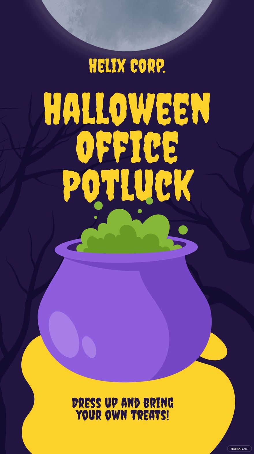 Free Halloween Potluck Whatsapp Post Template