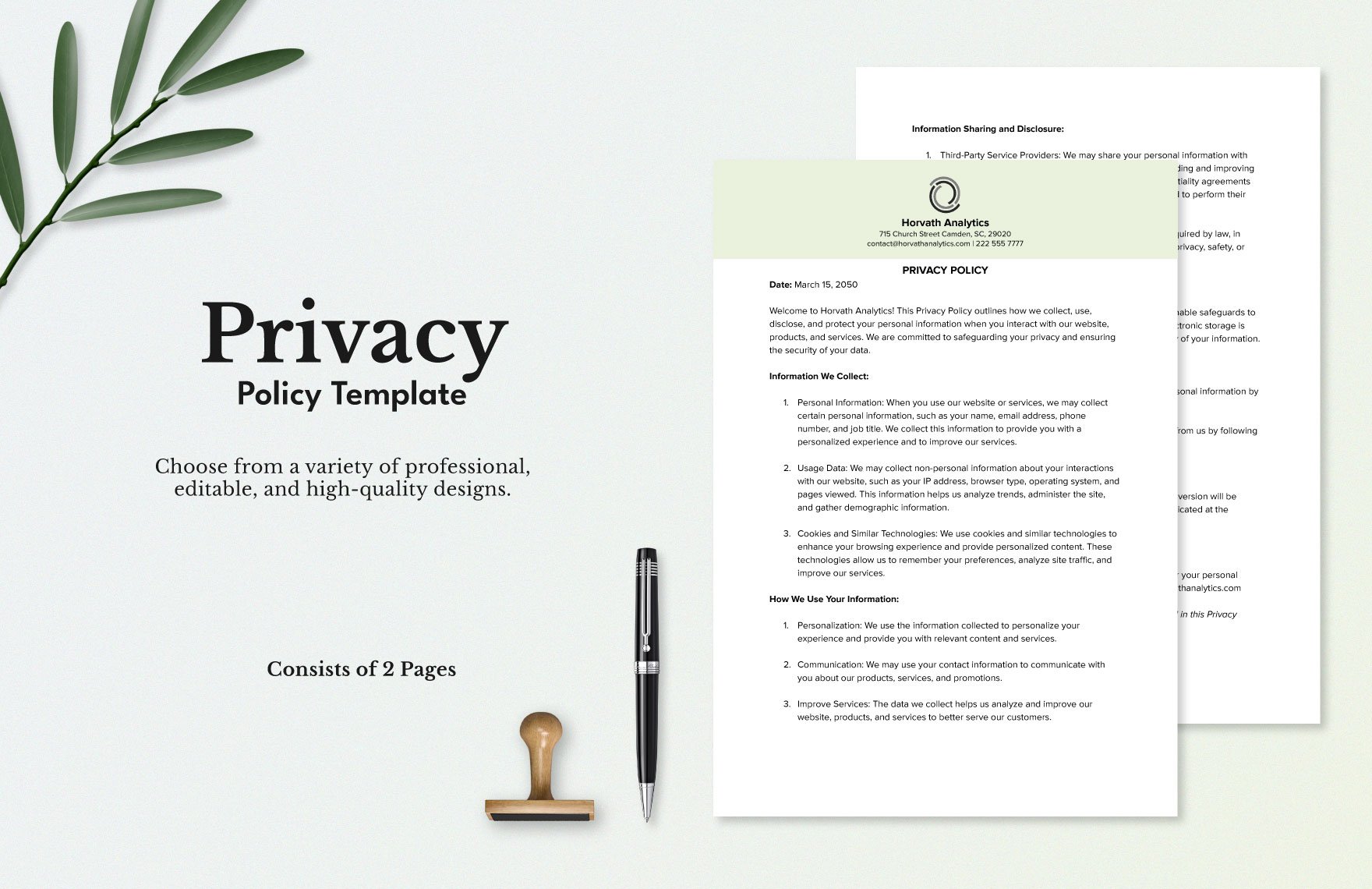 Free Privacy Policy Template