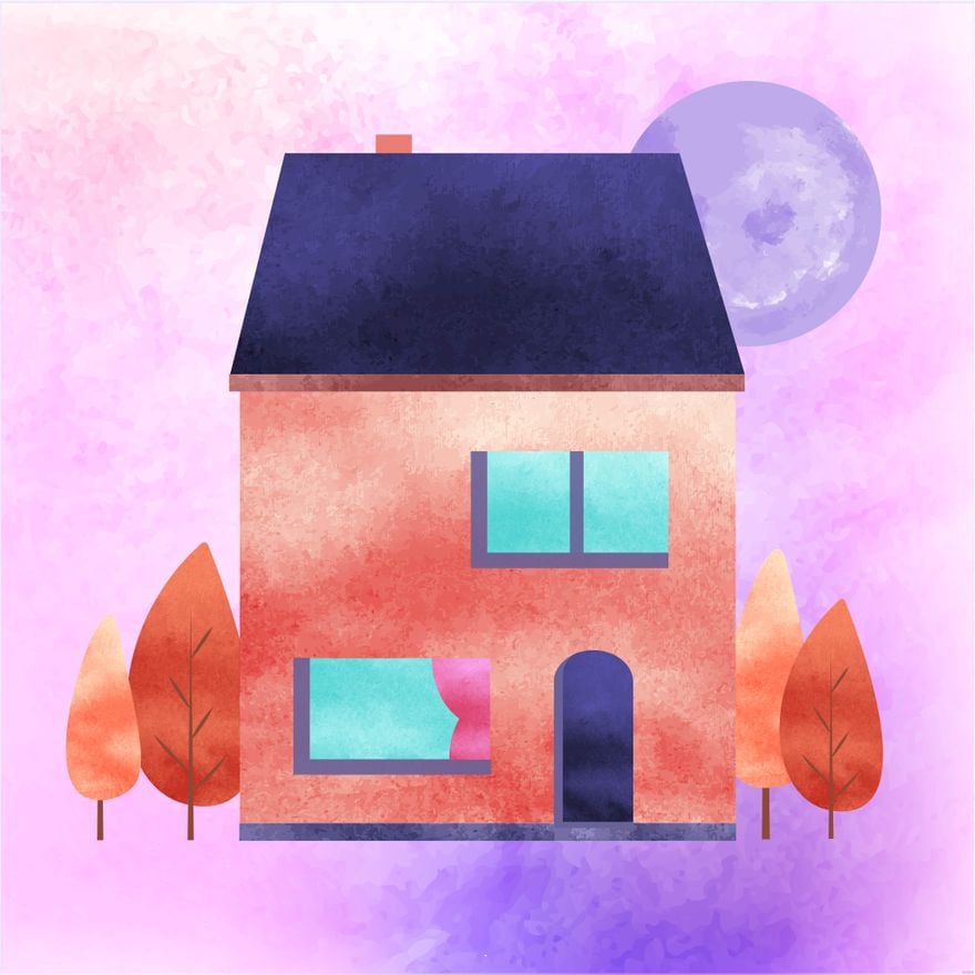 Watercolor House Illustration