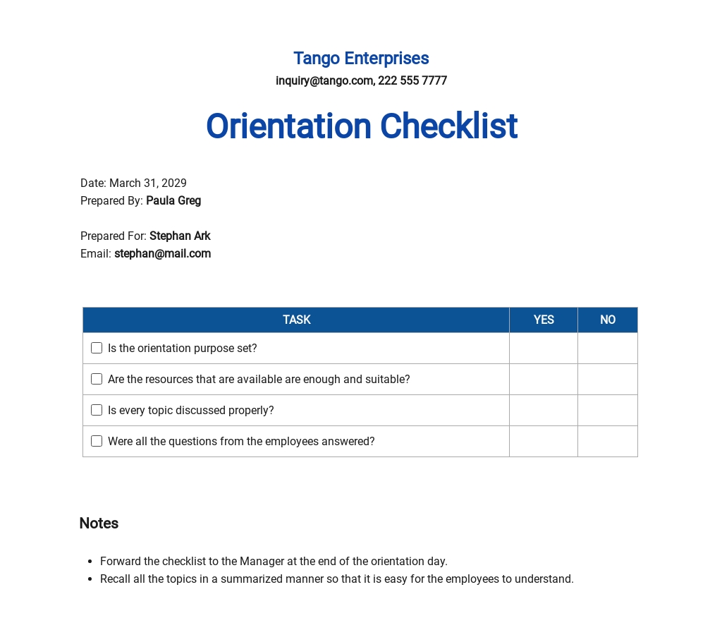 32+ HR Checklist Templates - Free Downloads | Template.net