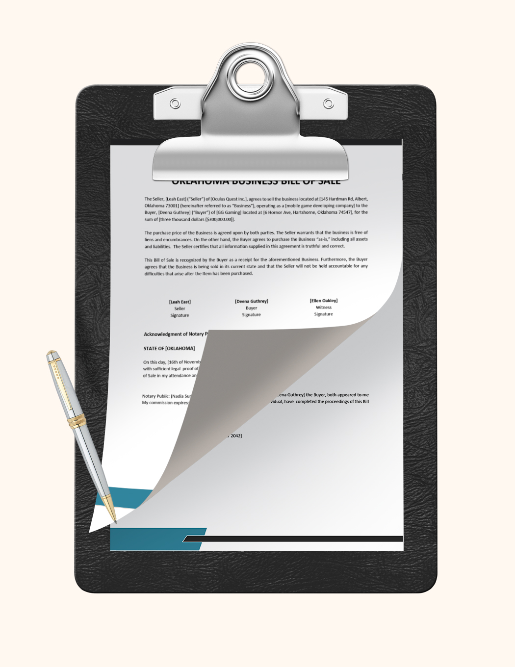 Oklahoma Business Bill of Sale Template
