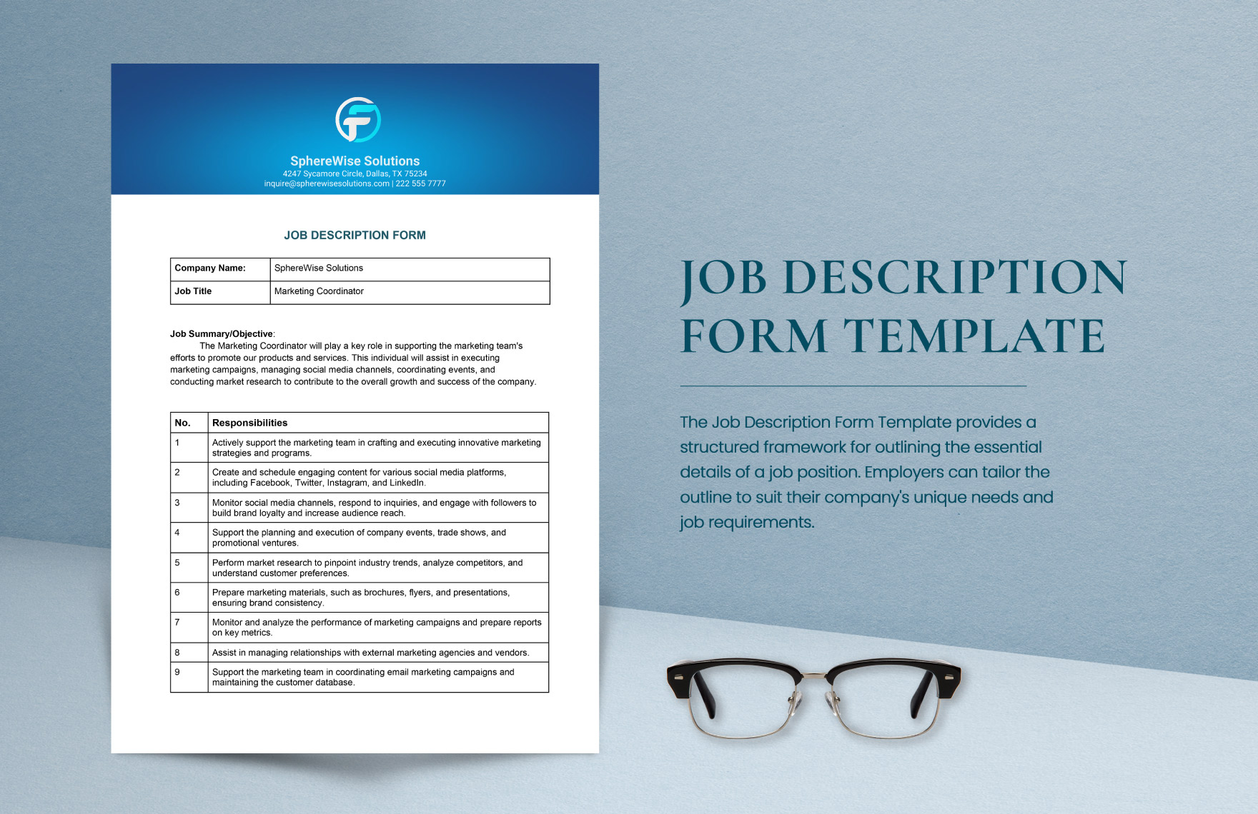 Free Job Description Form Template