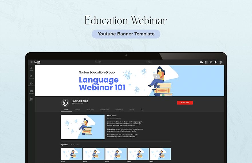 Education Webinar Youtube Banner Template