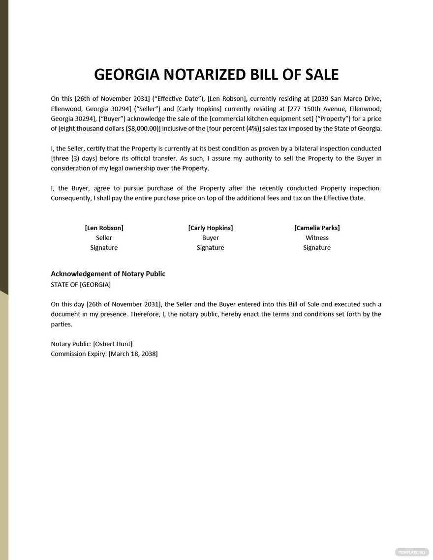 notarized bill of sale georgia motorcycle