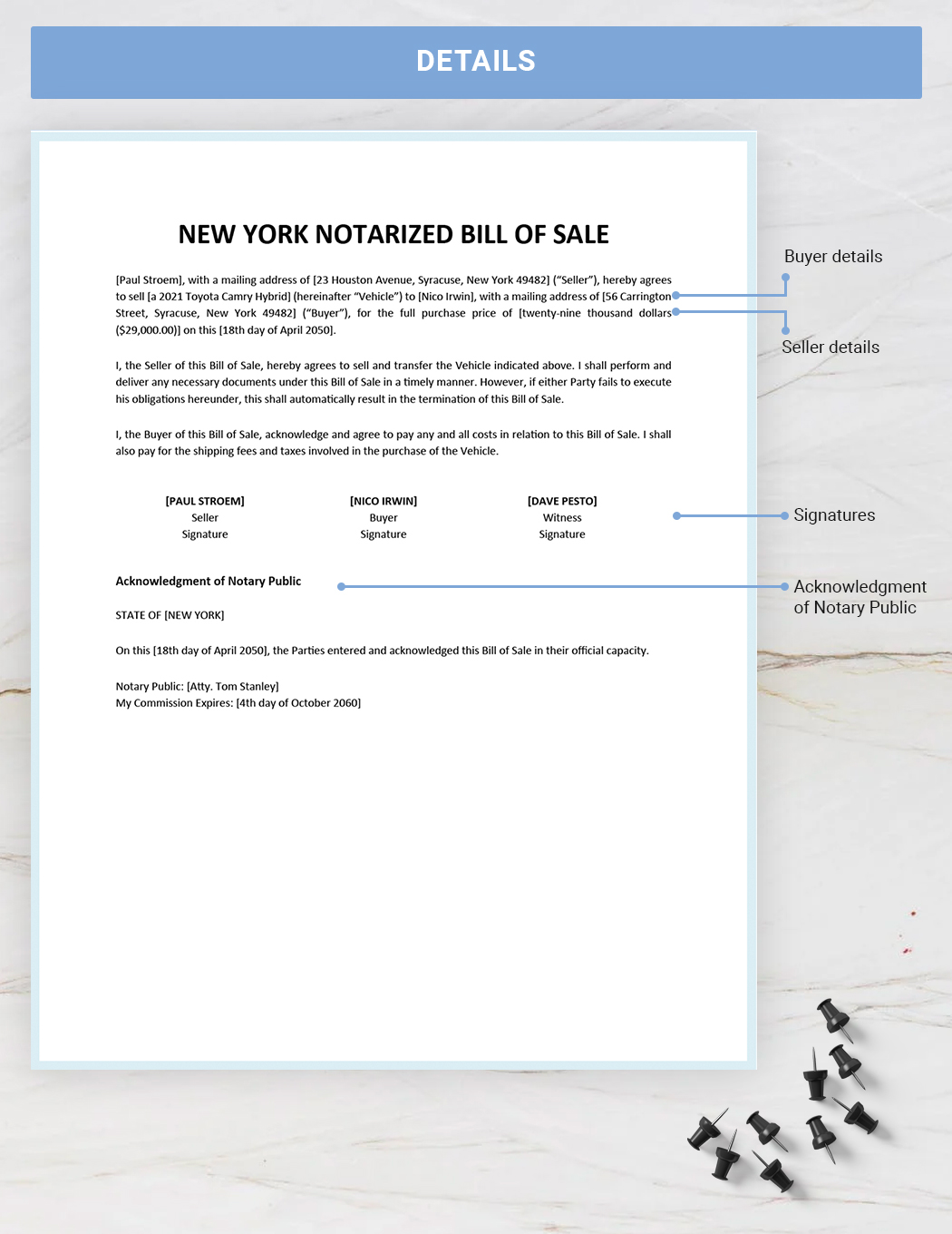 online notarized bill of sale