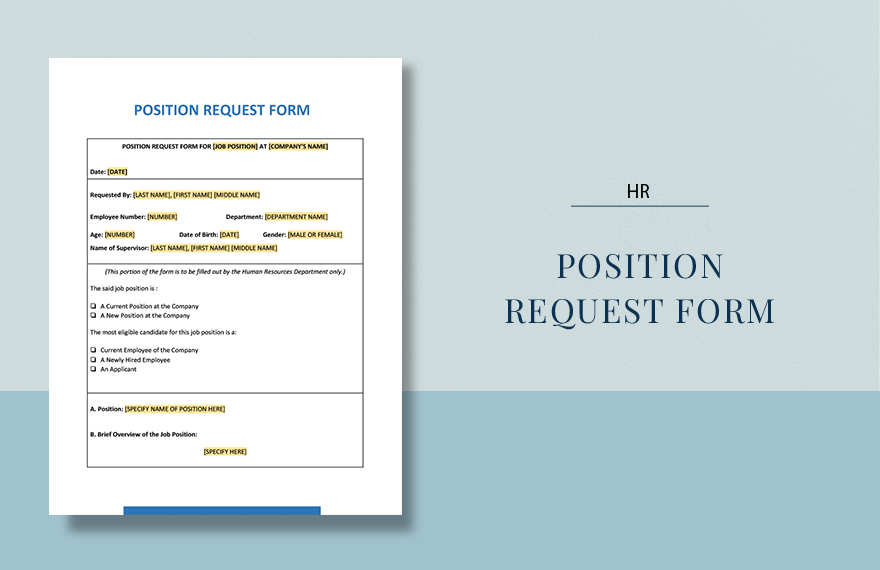 Position Request Form Template