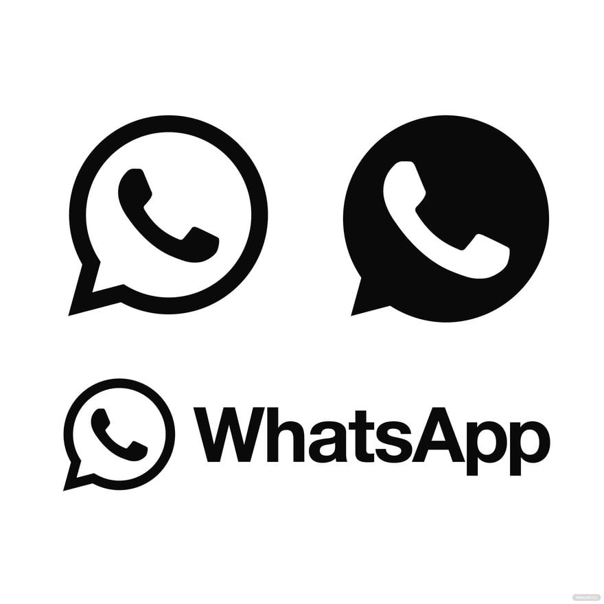 Free Black and White WhatsApp Logo Vector