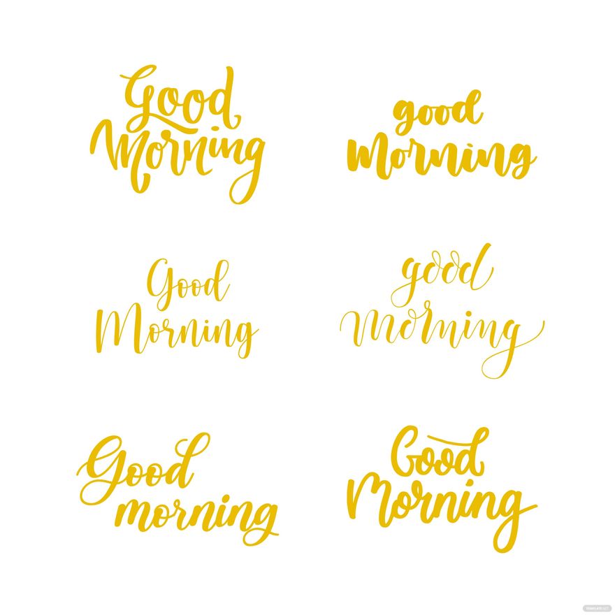 Free Good Morning Calligraphy Vector