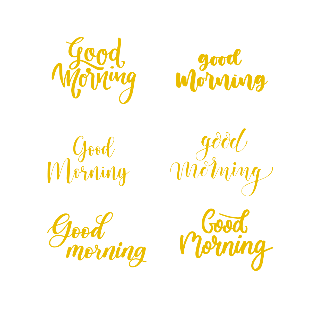 Good Morning Calligraphy Vector Template
