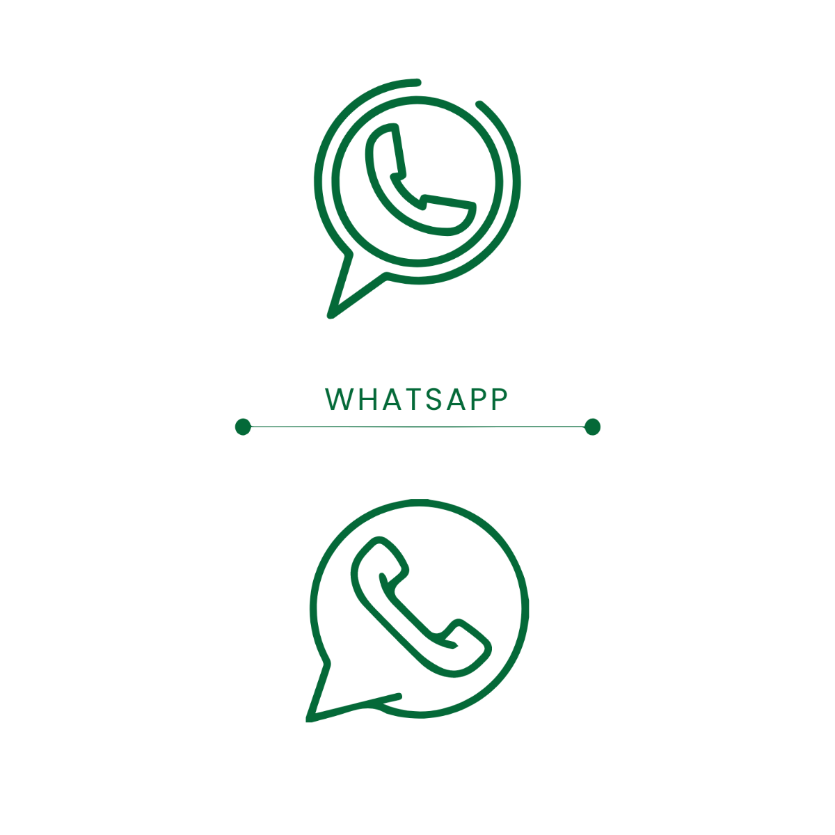 WhatsApp Outline Icon Vector Template
