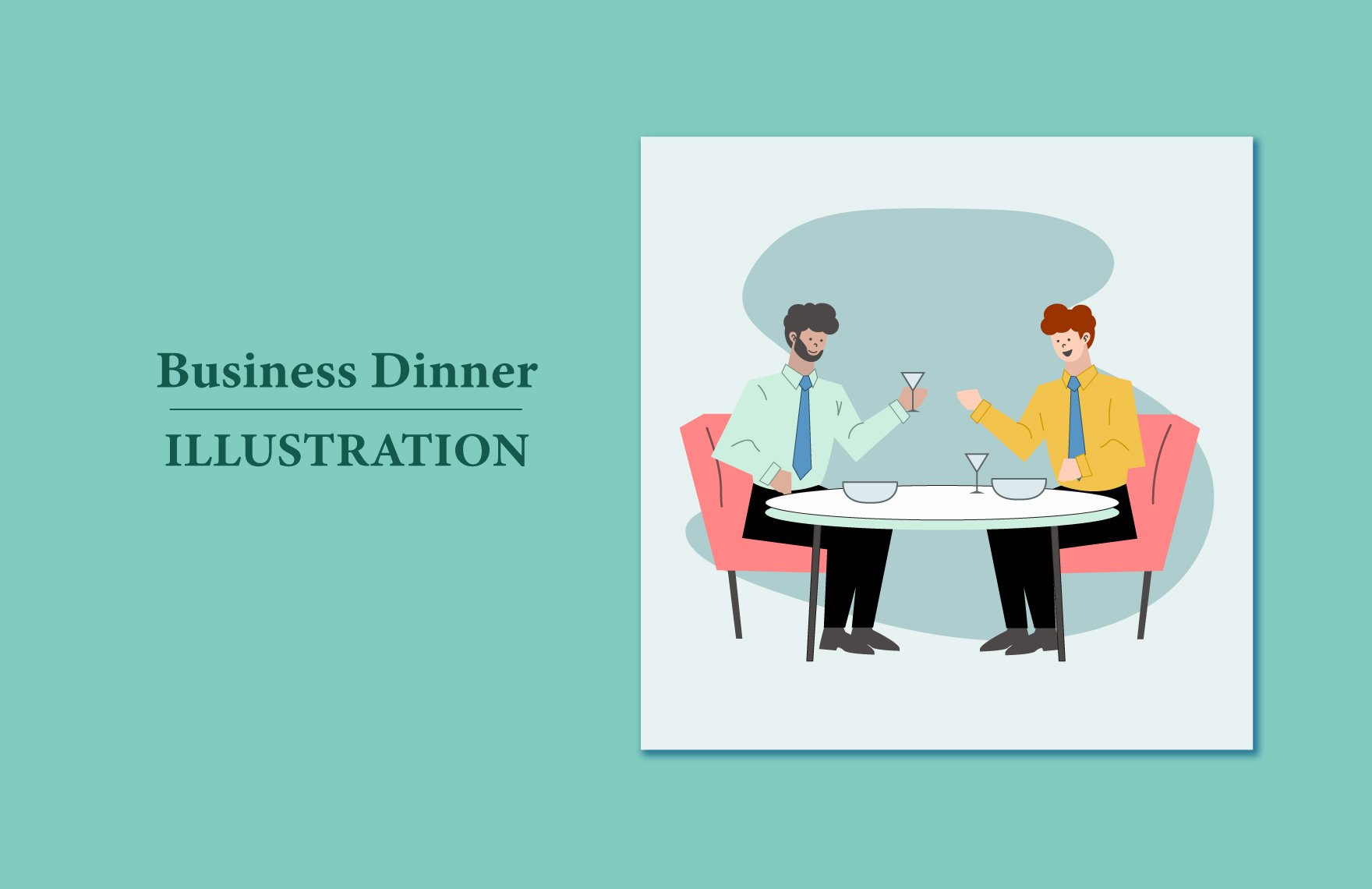 Business Dinner Illustration