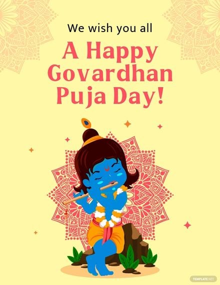Happy Govardhan Puja Flyer Template