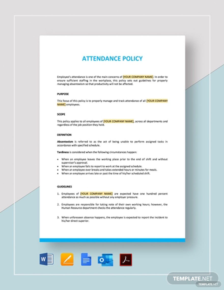 Attendance Policy Template Download in Word, Google Docs, PDF, Apple