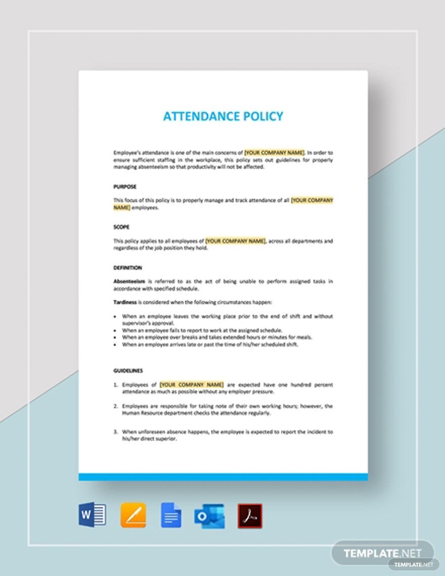Attendance Policy Template Download In Word Google Docs PDF Apple 