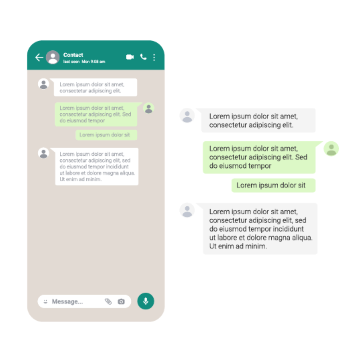Whatsapp Conversation Vector Template