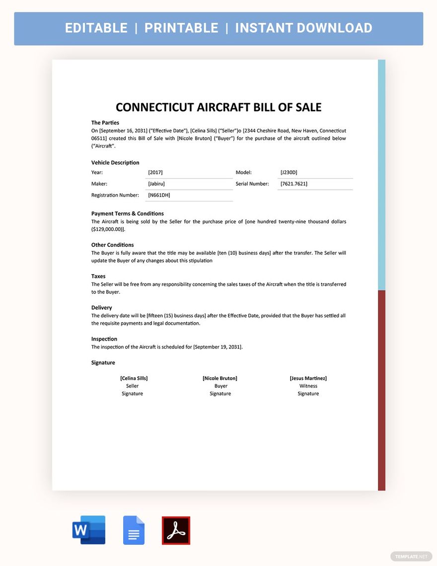 connecticut-aircraft-airplane-bill-of-sale