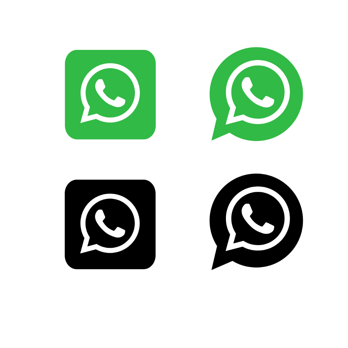 Whatsapp Icon White Vector Template