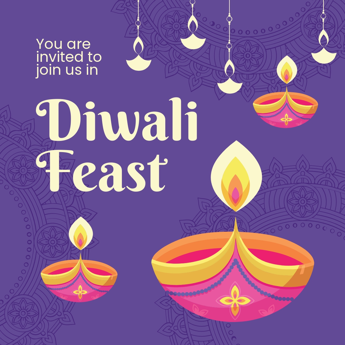 Free Diwali Feast Linkedin Post Template