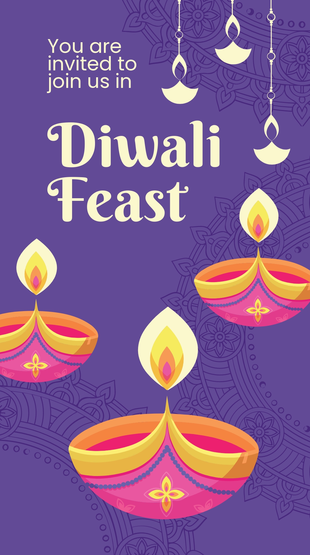 Diwali Feast Whatsapp Post Template