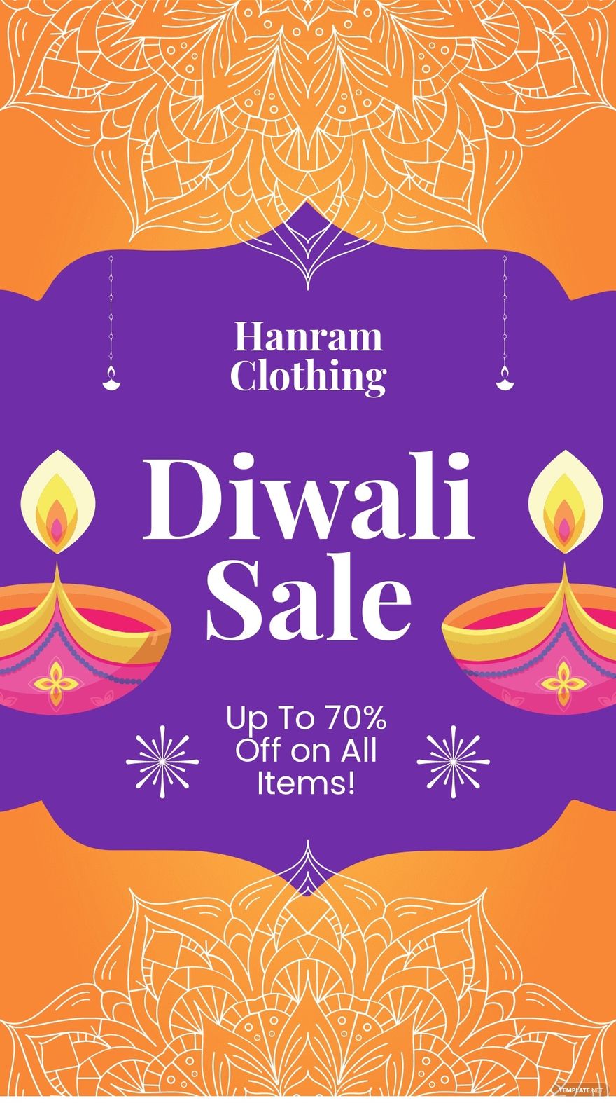 Diwali Sale Whatsapp Post Template