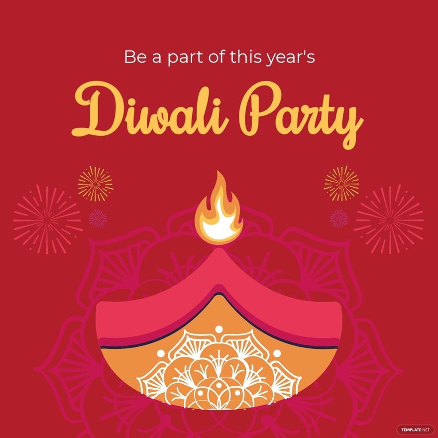 Diwali Party Linkedin Post Template