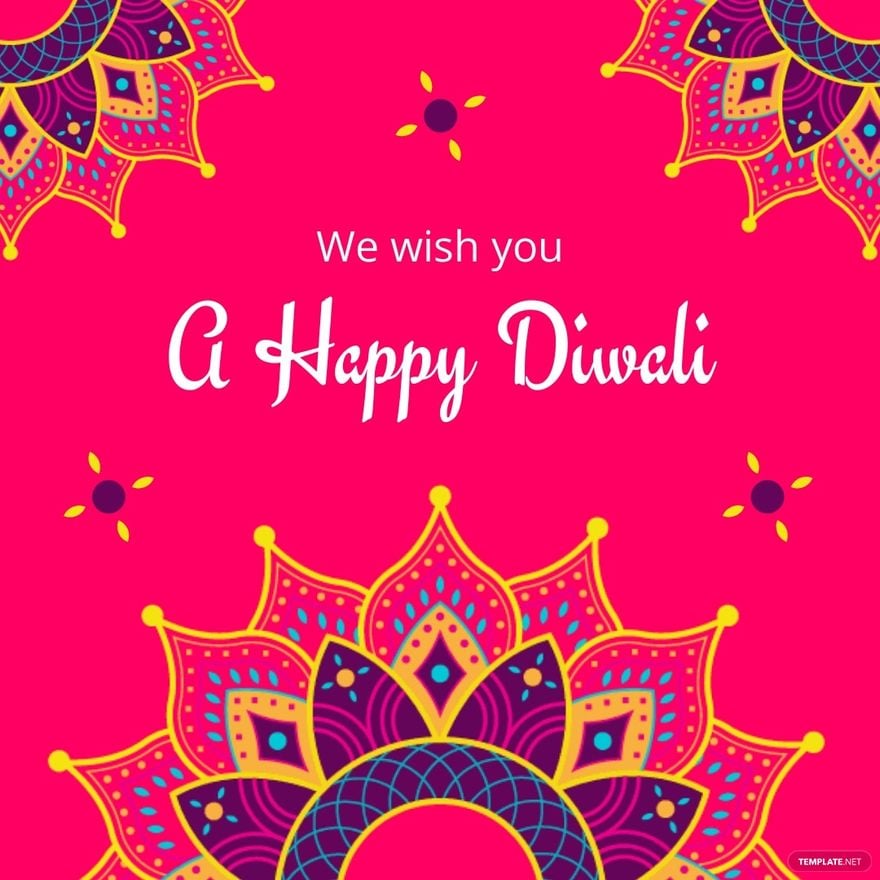 Colorful Diwali Wishes Instagram Post Template