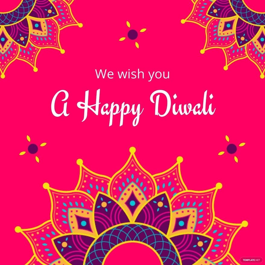 Colorful Diwali Wishes Linkedin Post Template