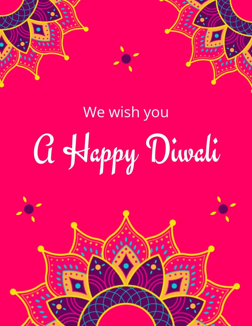 Colorful Diwali Wishes Flyer Template