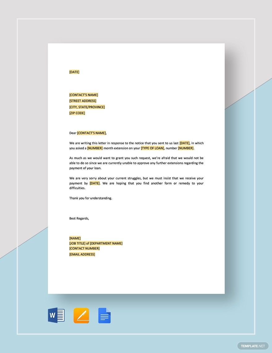 sample extension request letter
