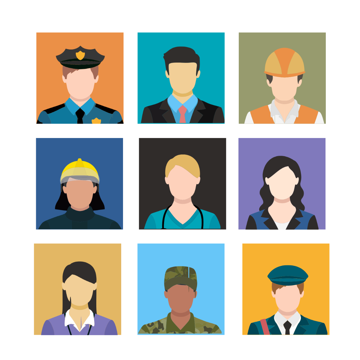 People Professions Vector Template