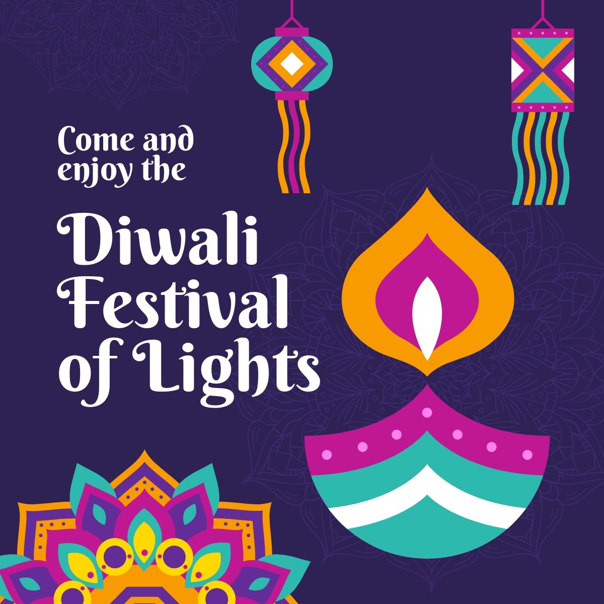 Diwali Festival of Lights Promotion Linkedin Post Template