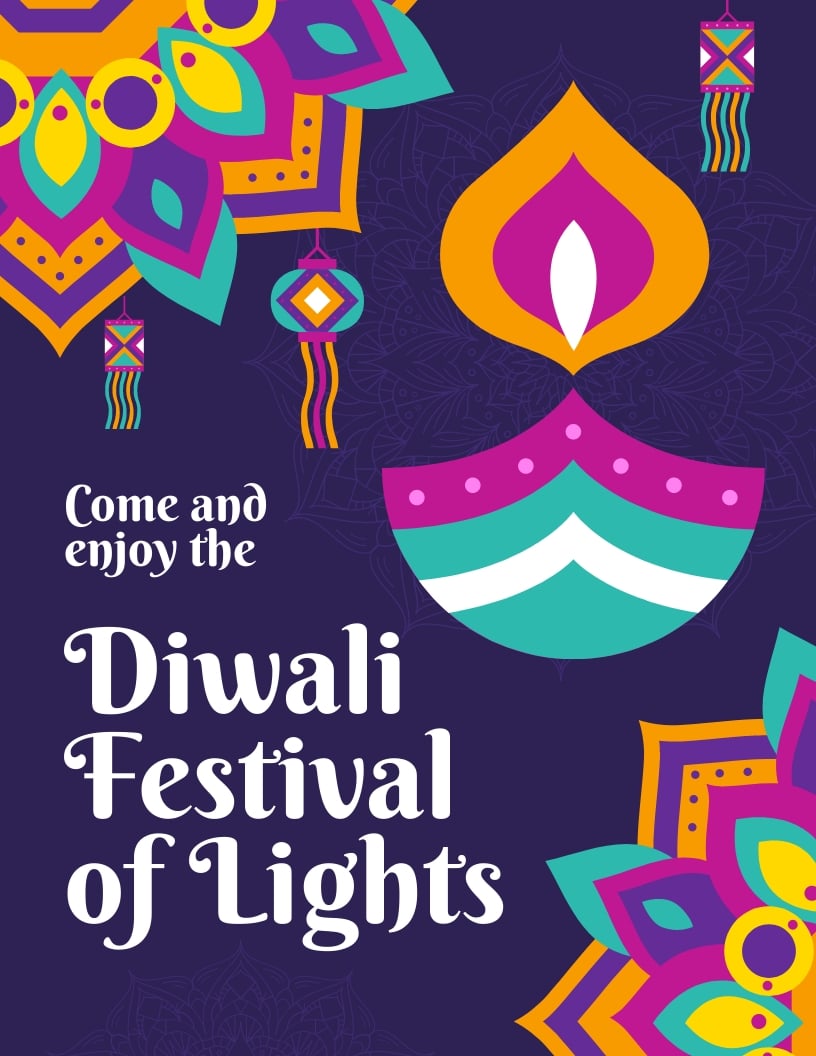 Diwali Festival of Lights Promotion Flyer Template