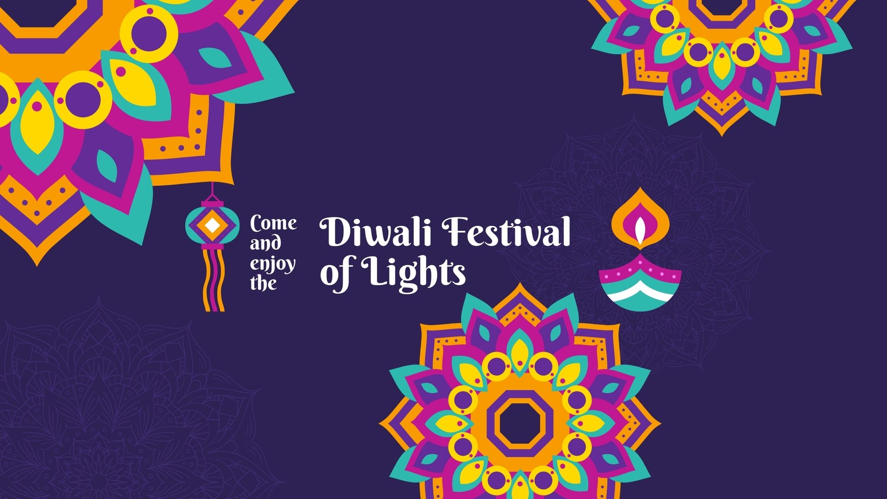 Free Diwali Festival of Lights Promotion Youtube Banner Template